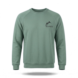 Off Piste Back Graphic Ski Crewneck Sweatshirt in Light Green, front view