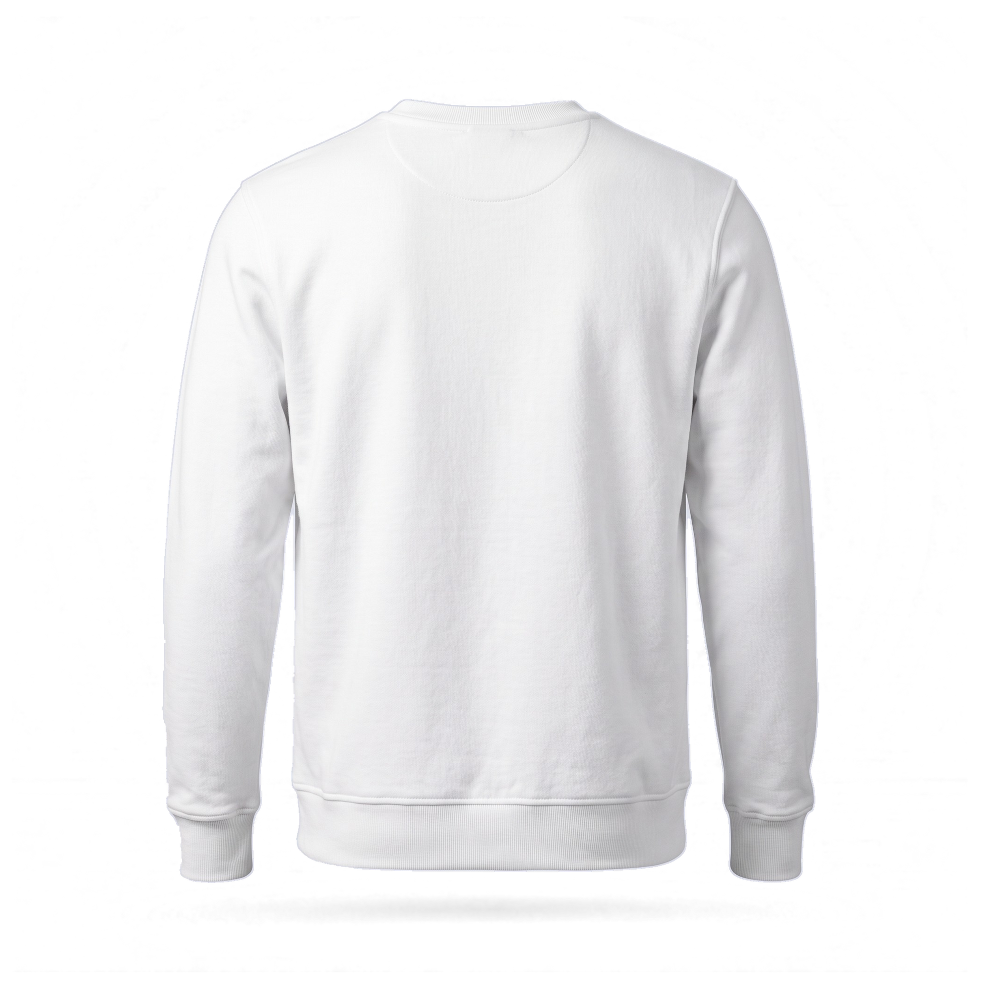 Off Piste Front Graphic Ski Crewneck Sweatshirt in White, back view