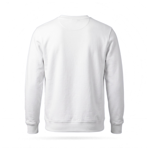 Off Piste Front Graphic Ski Crewneck Sweatshirt in White, back view