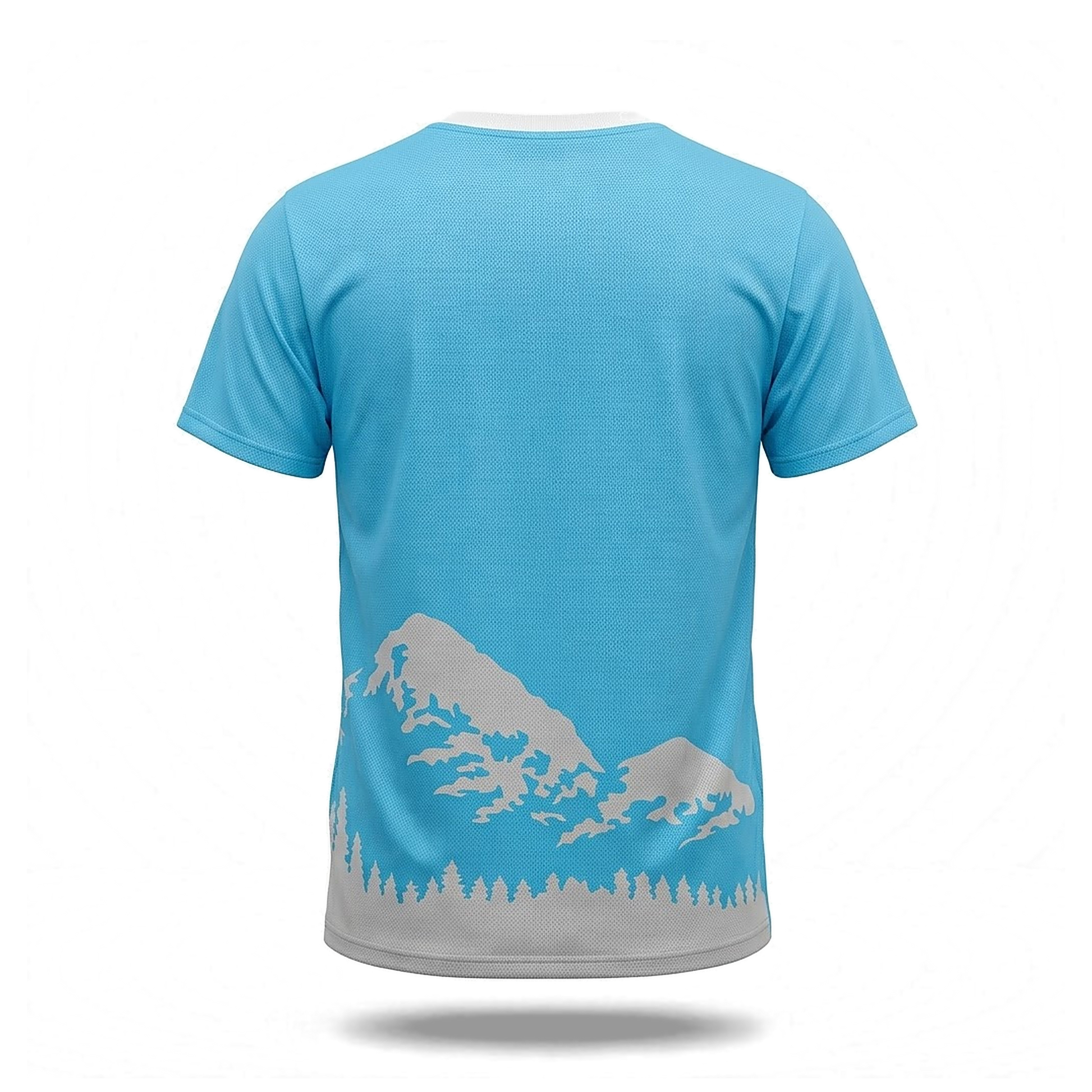 Off Piste Graphic Athletic Tee in White, back view