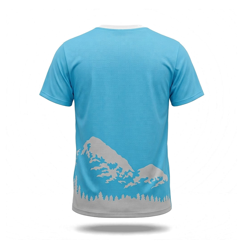 Off Piste Graphic Athletic Tee in White, back view