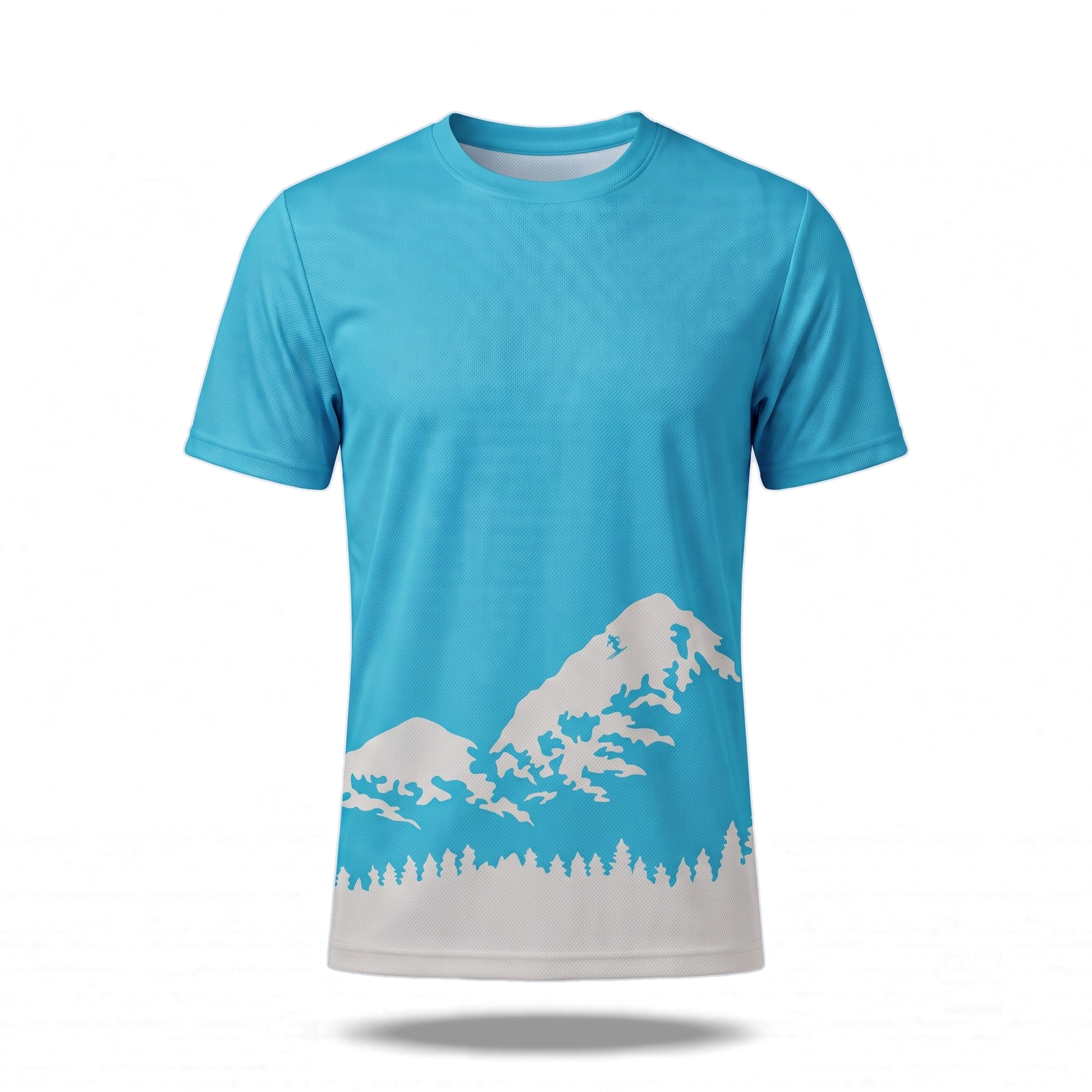 Off Piste Graphic Athletic Tee in White, front view