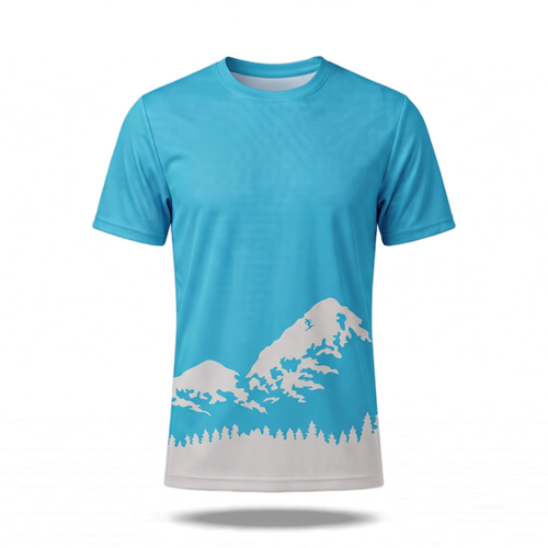 Off Piste Graphic Athletic Tee in White, front view