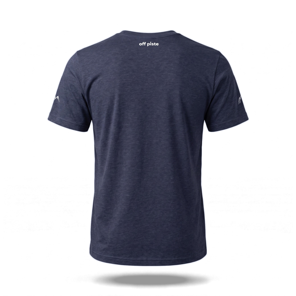 Off Piste Athletic Tee in Navy, back view