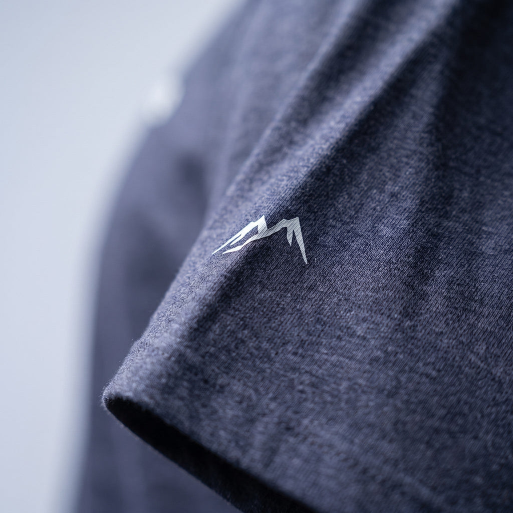 Off Piste Athletic Tee – Unisex All-Season T-Shirt in Navy, detail view — Off Piste Alpine Tech collection