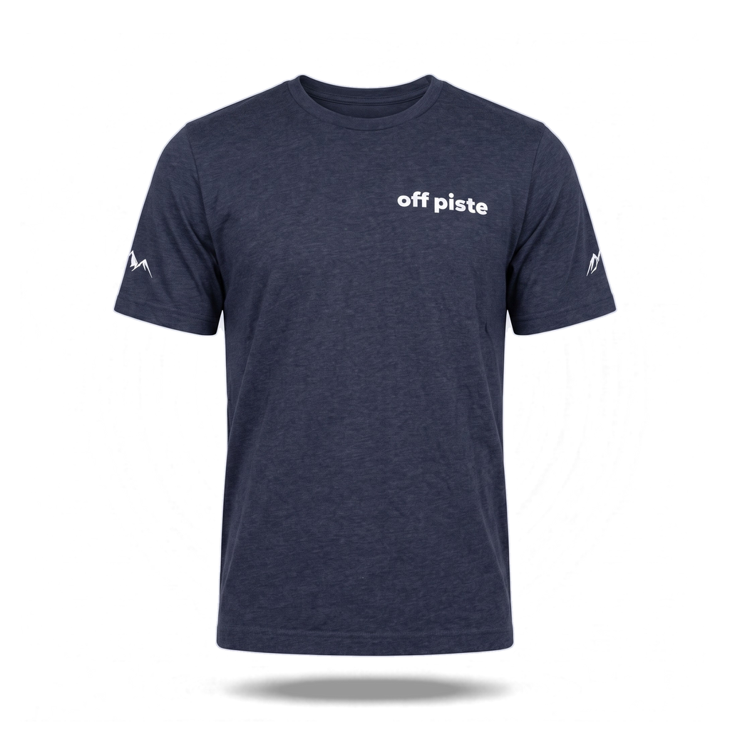 Off Piste Athletic Tee in Navy, front view