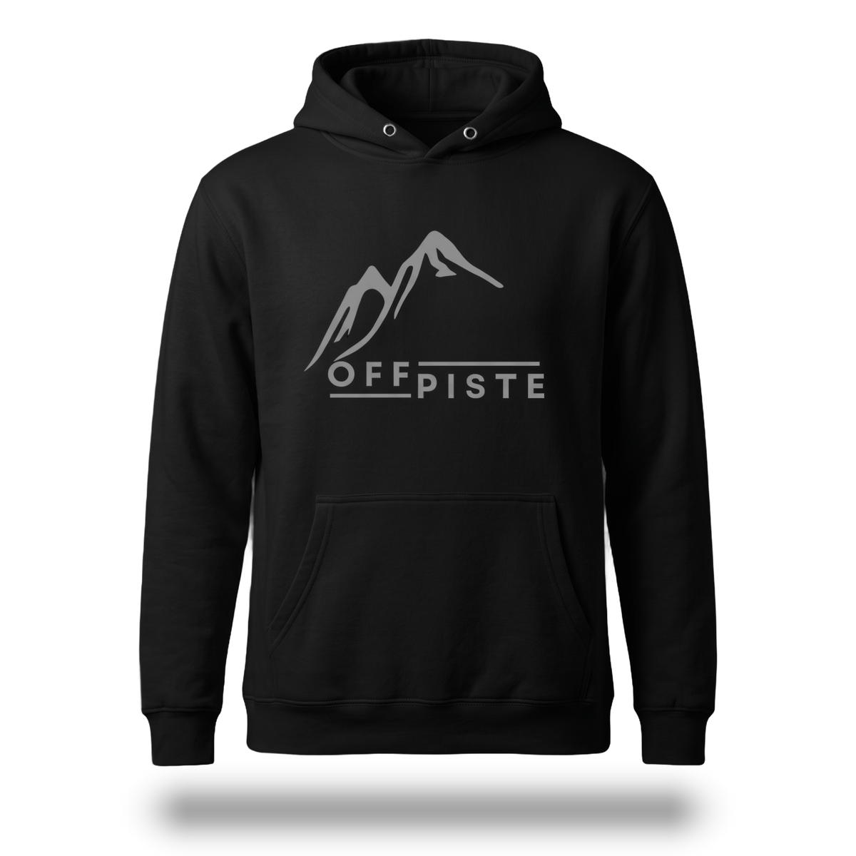Off Piste Logo Ski Hoodie in Black, front view