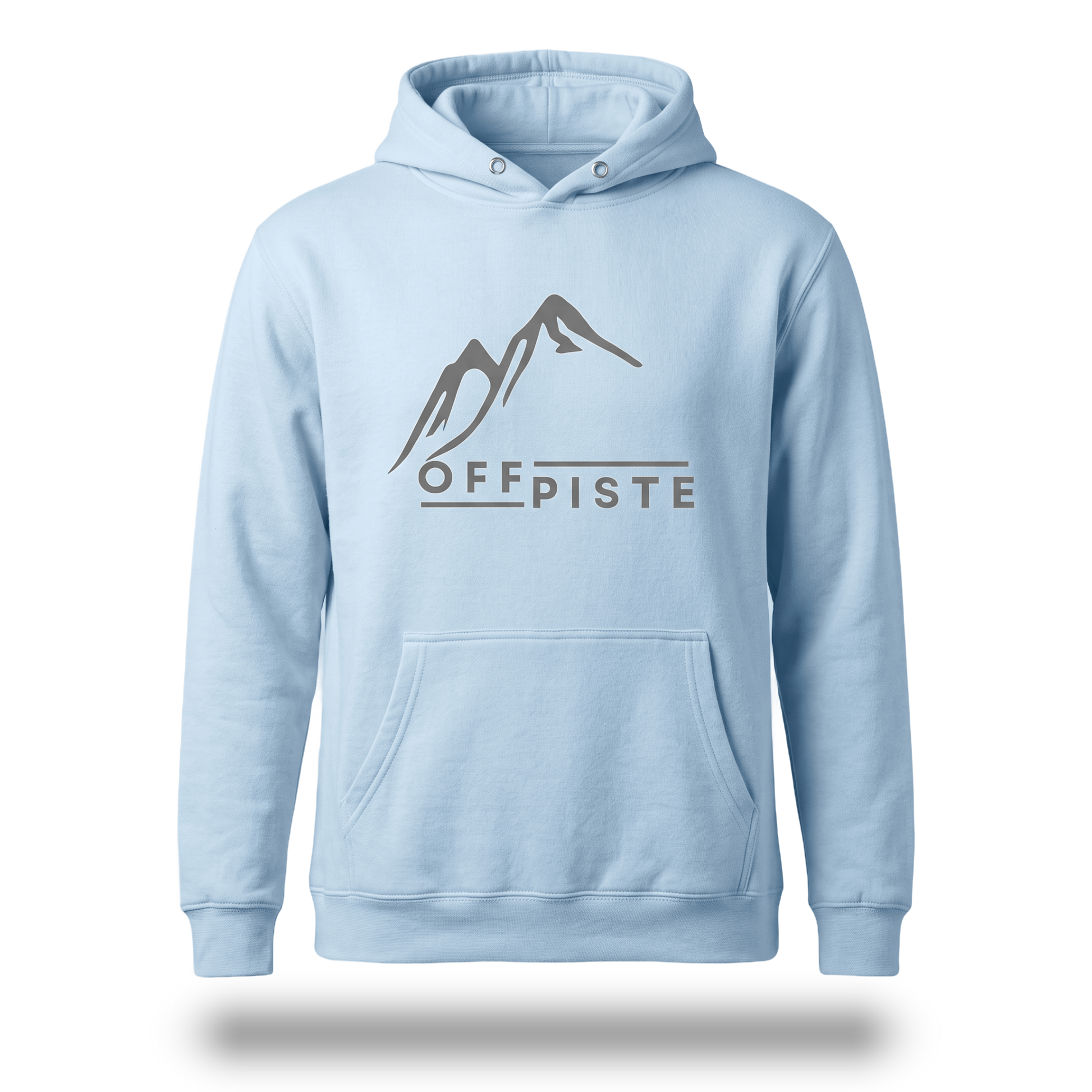 Off Piste Logo Ski Hoodie in Ice, front view