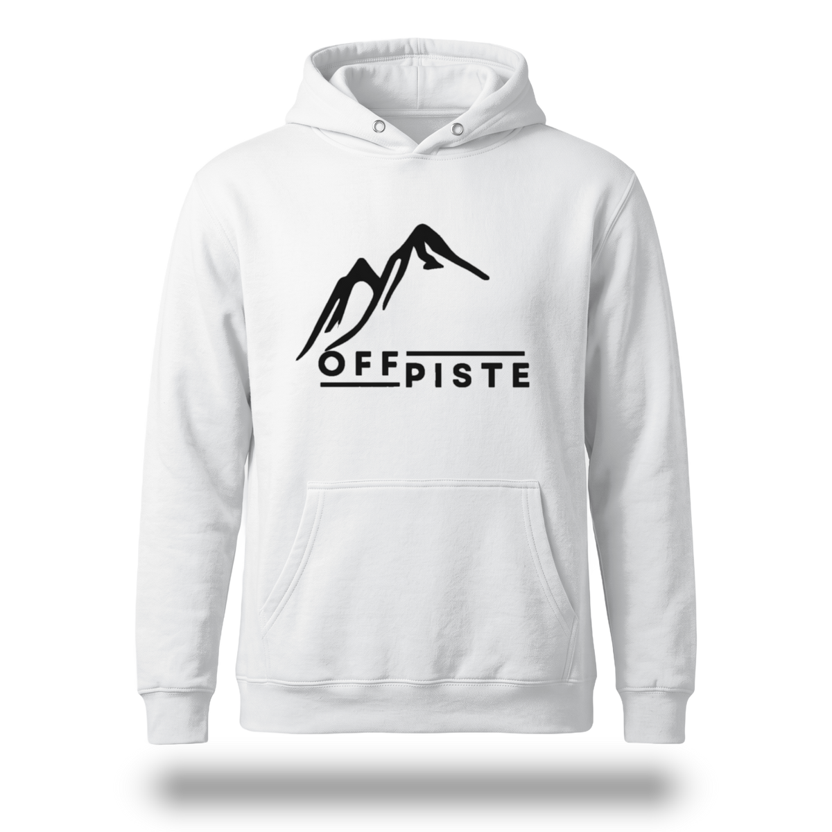 Off Piste Logo Ski Hoodie in White, front view