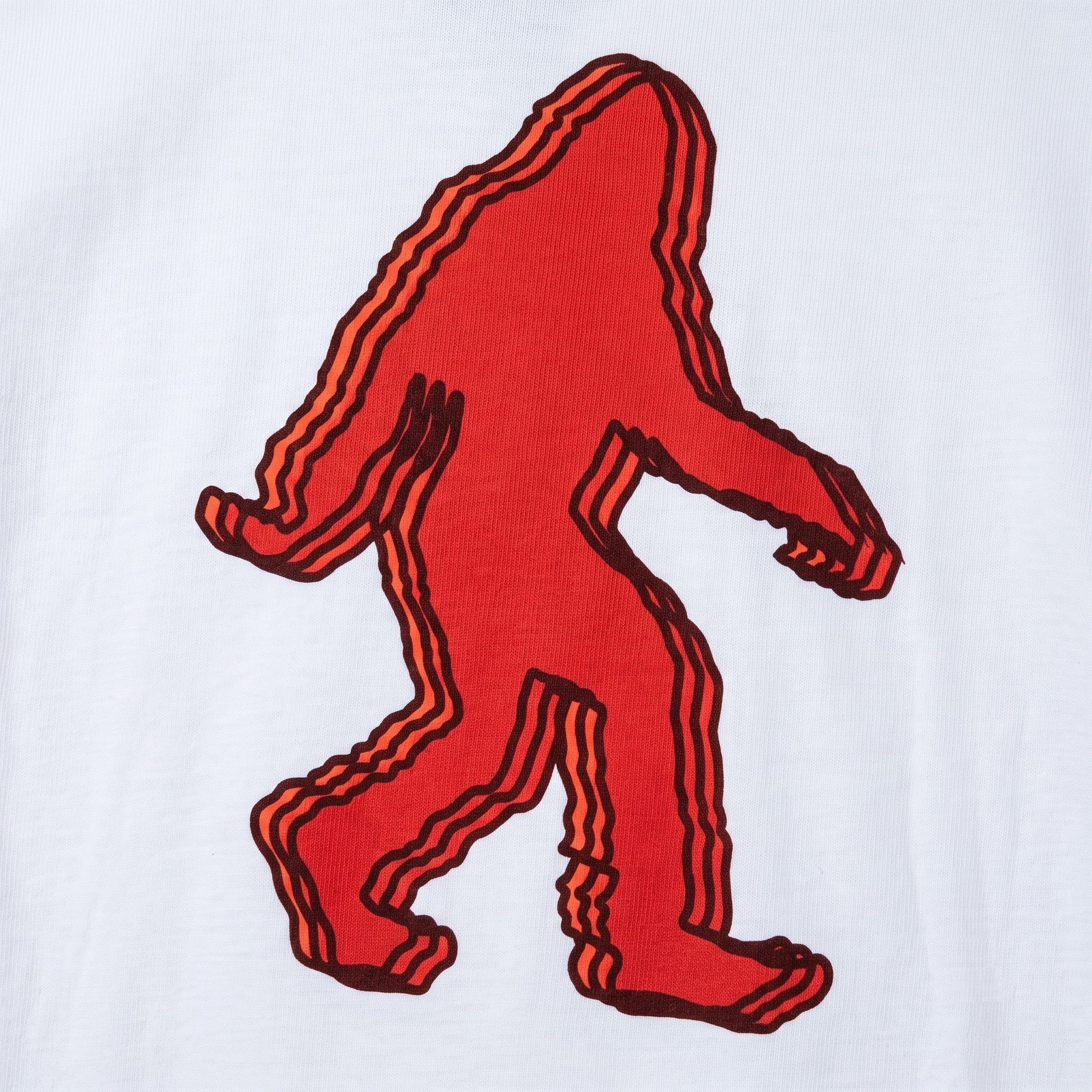 Off Piste Sasquatch Ski Tee – Heavyweight Graphic T-Shirt in White, detail view — Off Piste Alpine Tech collection