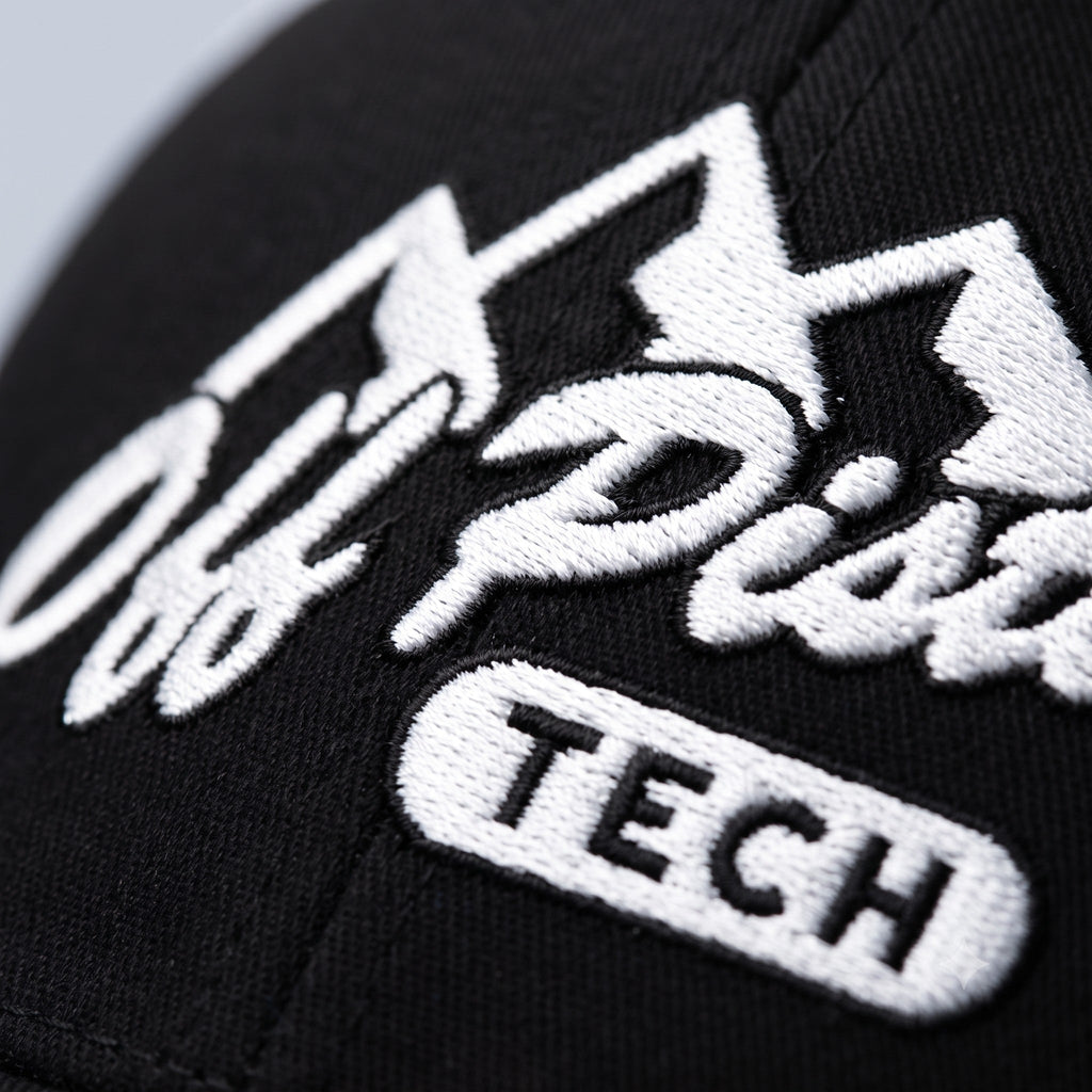 Off Piste Ski Hat in White, detail view — Off Piste Alpine Tech collection