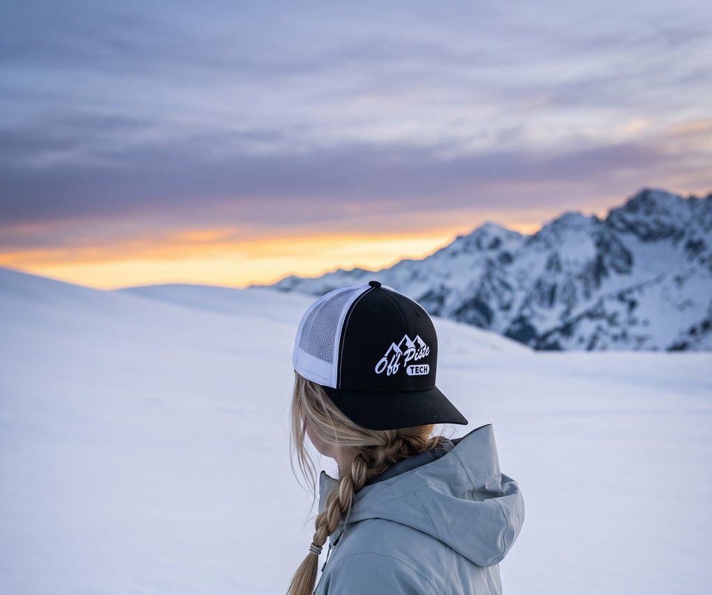 Off Piste Ski Hat in White, story view — Off Piste Alpine Tech collection