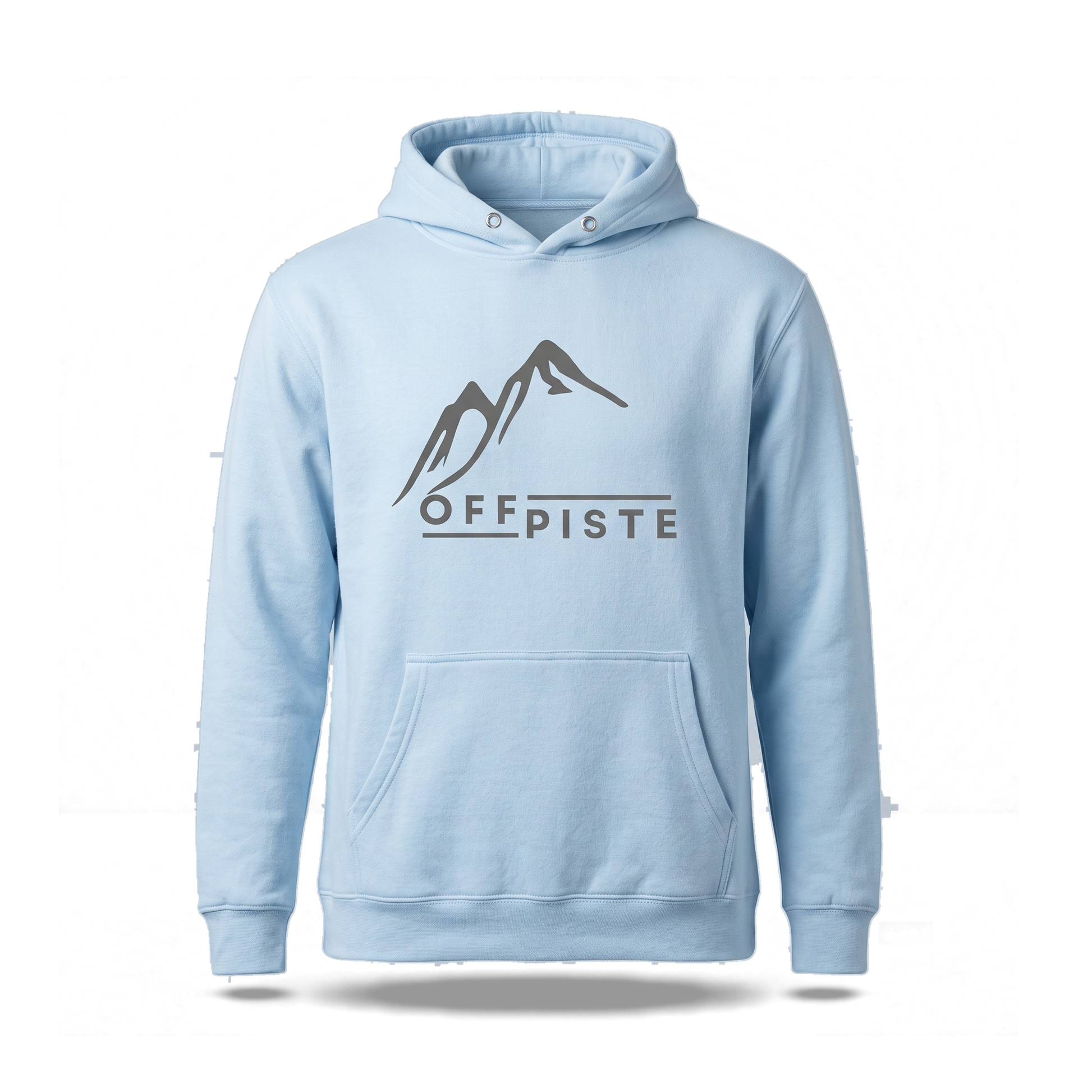 Off Piste Logo Ski Hoodie in Ice, front view