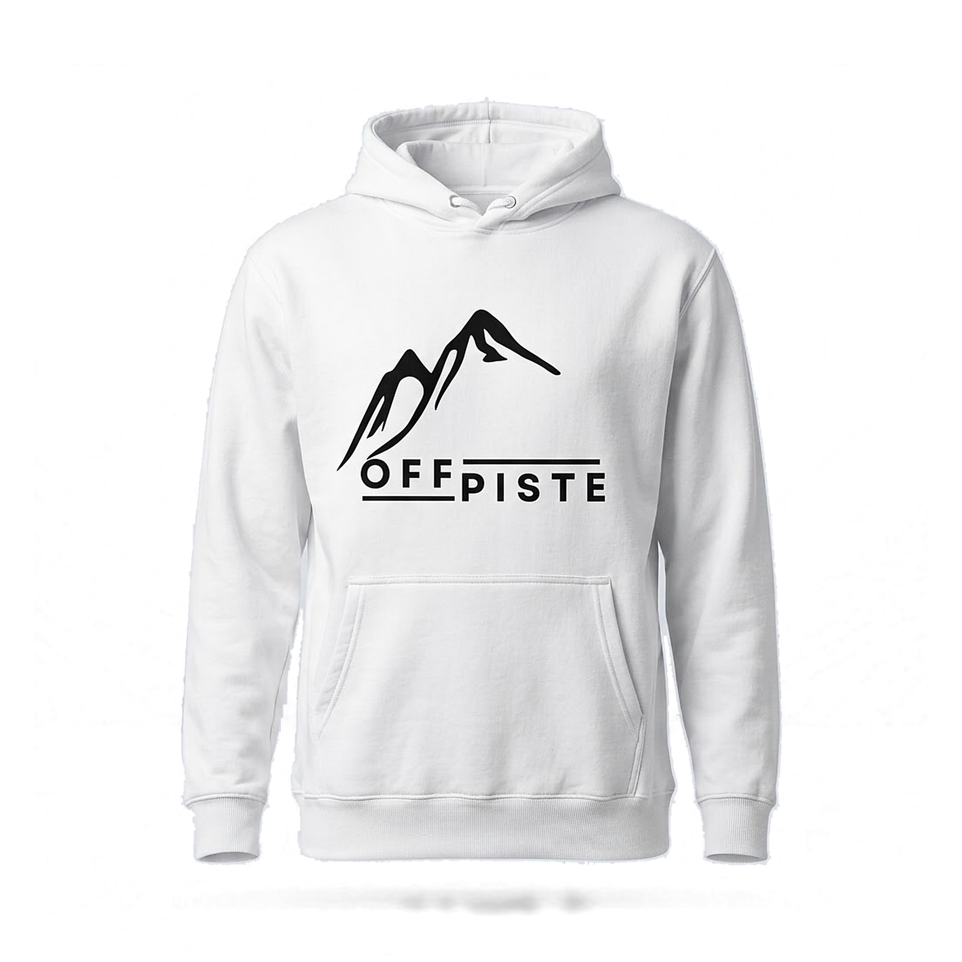 Off Piste Logo Ski Hoodie in White, front view