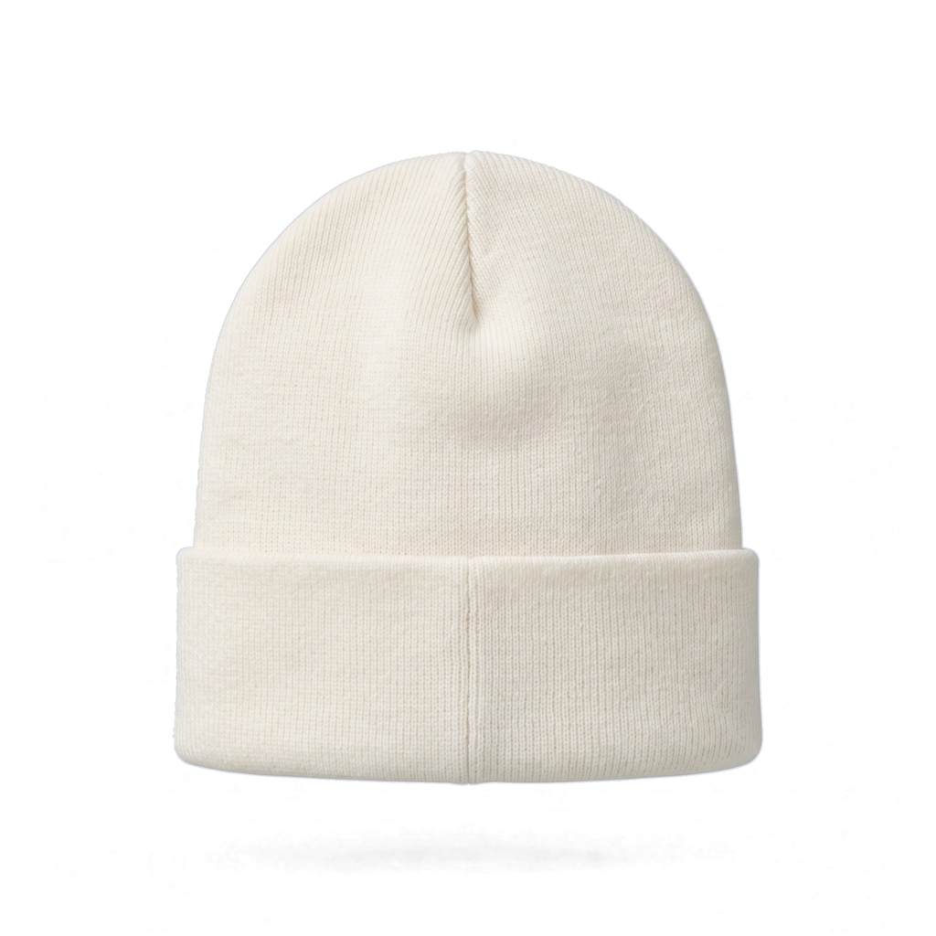 Off Piste Ski Beanie in Beige, back view