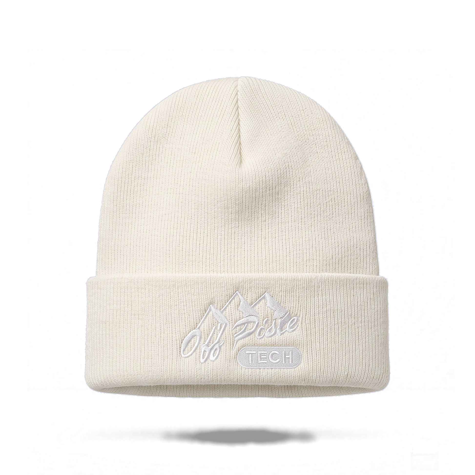 Off Piste Ski Beanie in Beige, front view