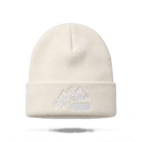 Off Piste Ski Beanie in Beige, front view