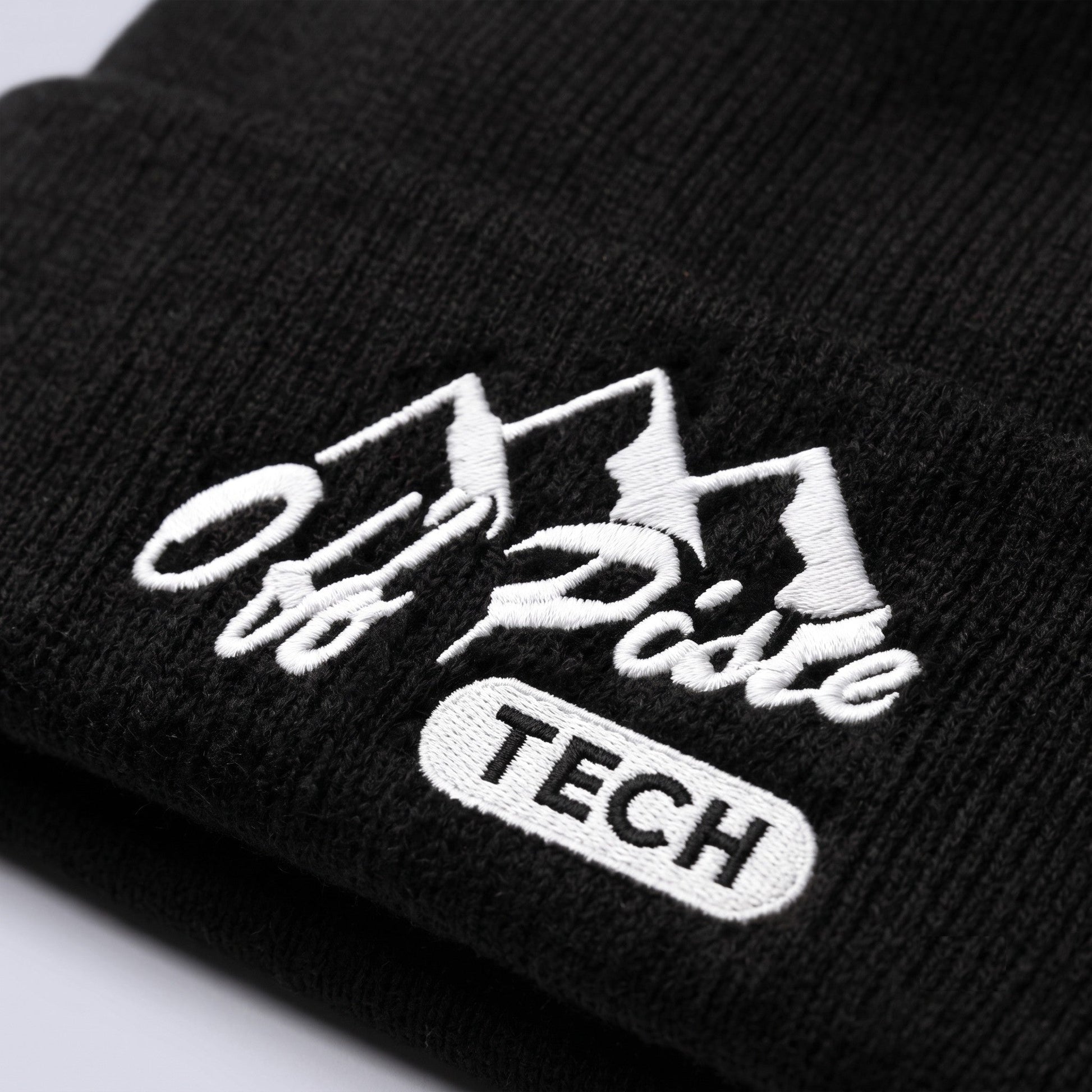 Off Piste Ski Beanie – Winter Hat in Black, detail view — Off Piste Alpine Tech collection