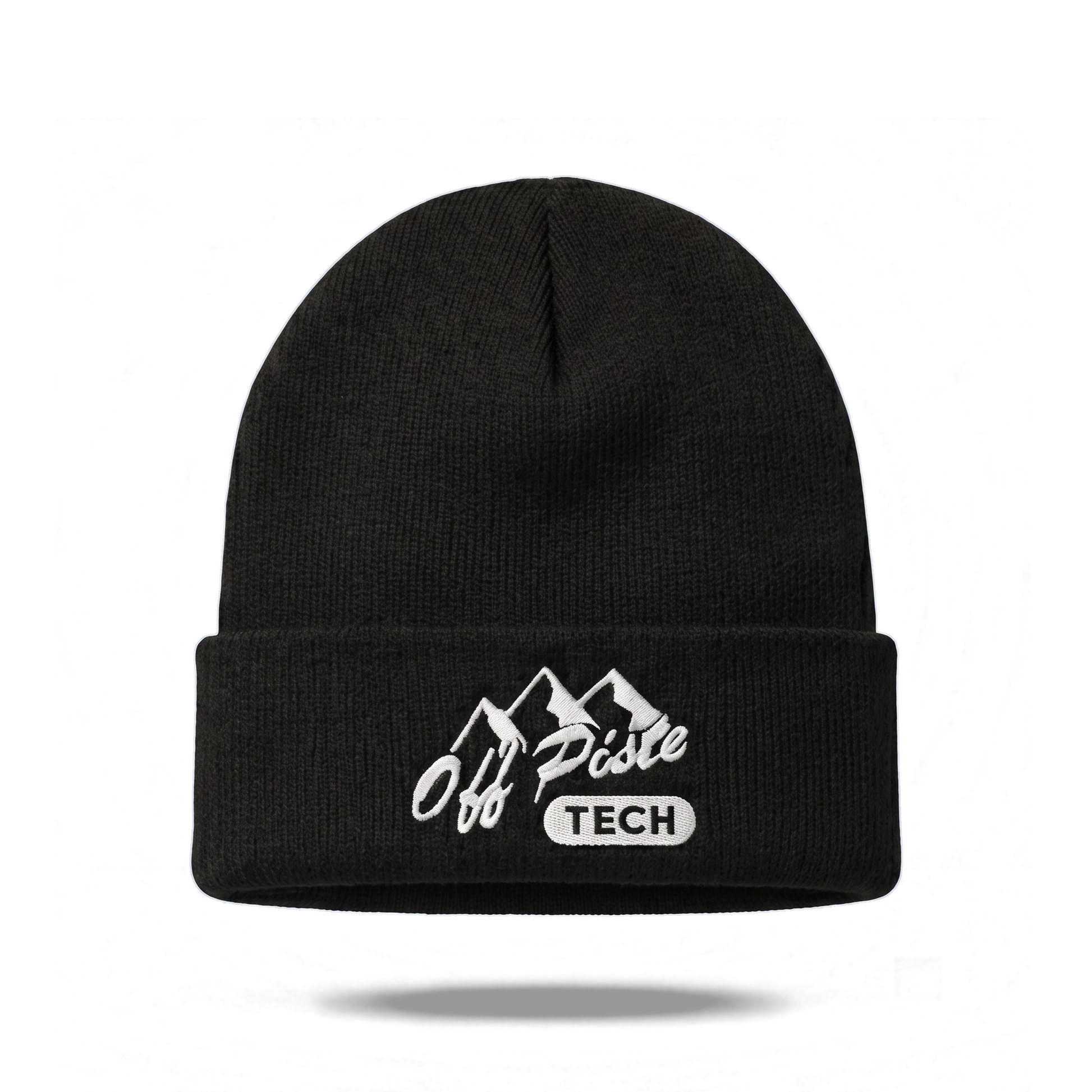 Off Piste Ski Beanie in Black, front view