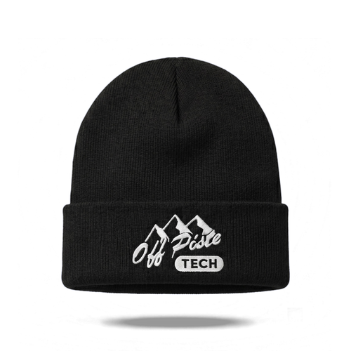 Off Piste Ski Beanie in Black, front view