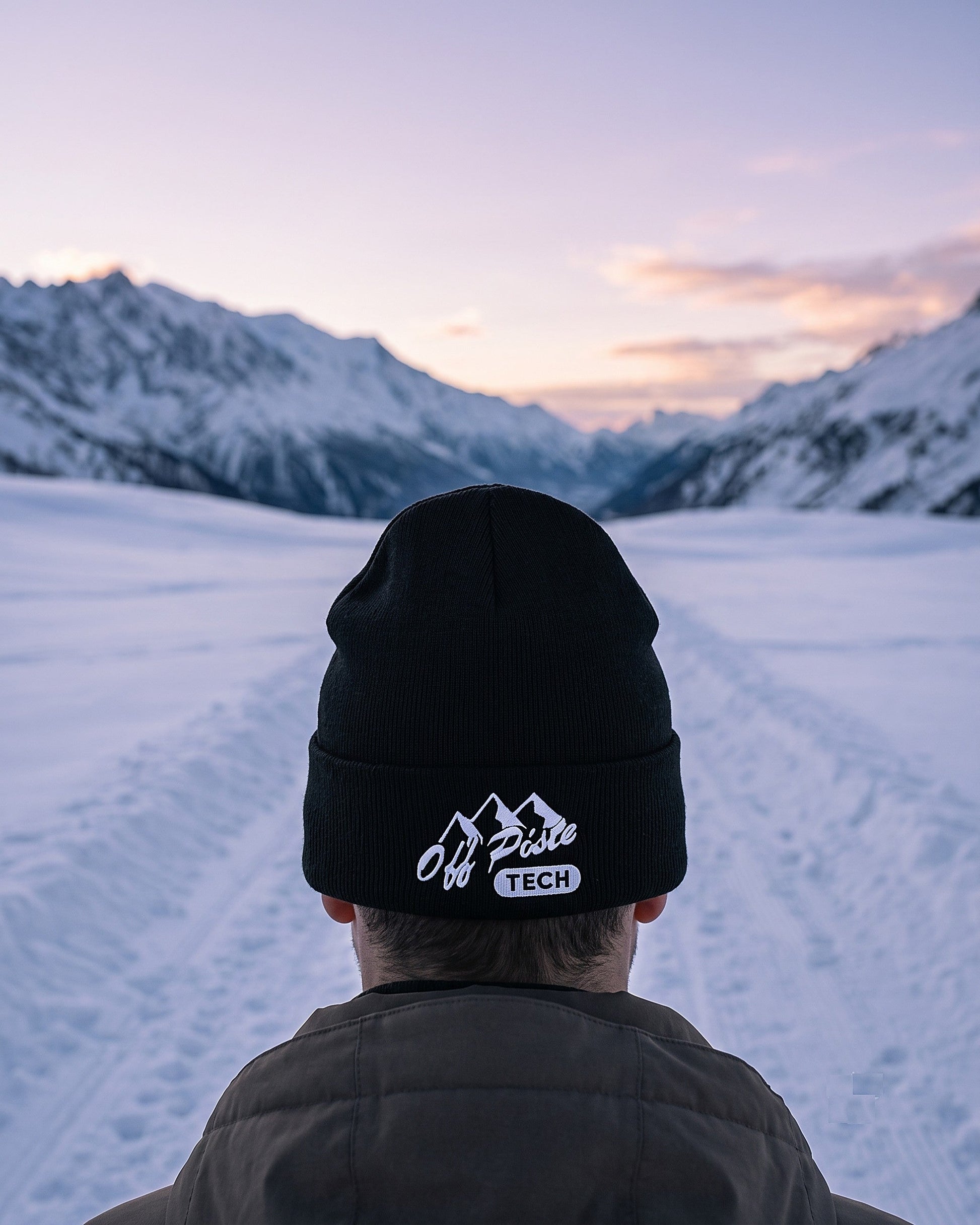 Off Piste Ski Beanie – Winter Hat in Black, story view — Off Piste Alpine Tech collection